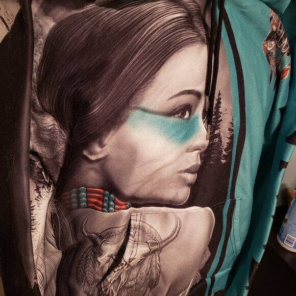 Native Woman Spirit Pullover Hoodie - Used - Good Condition - Large - Picture 3 of 8